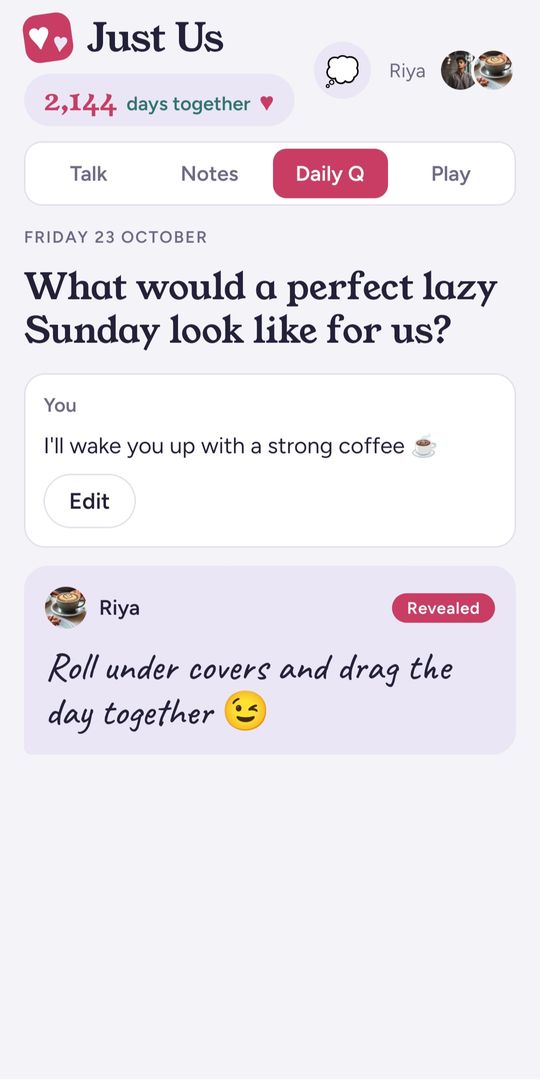 Today's question with both answers