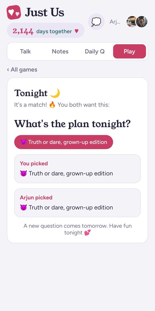 Tonight: you both picked the same idea